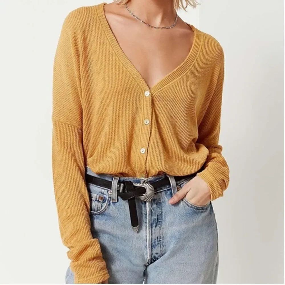 Urban Outfitters Courtney Mustard Oversized Cardigan Women’s Small